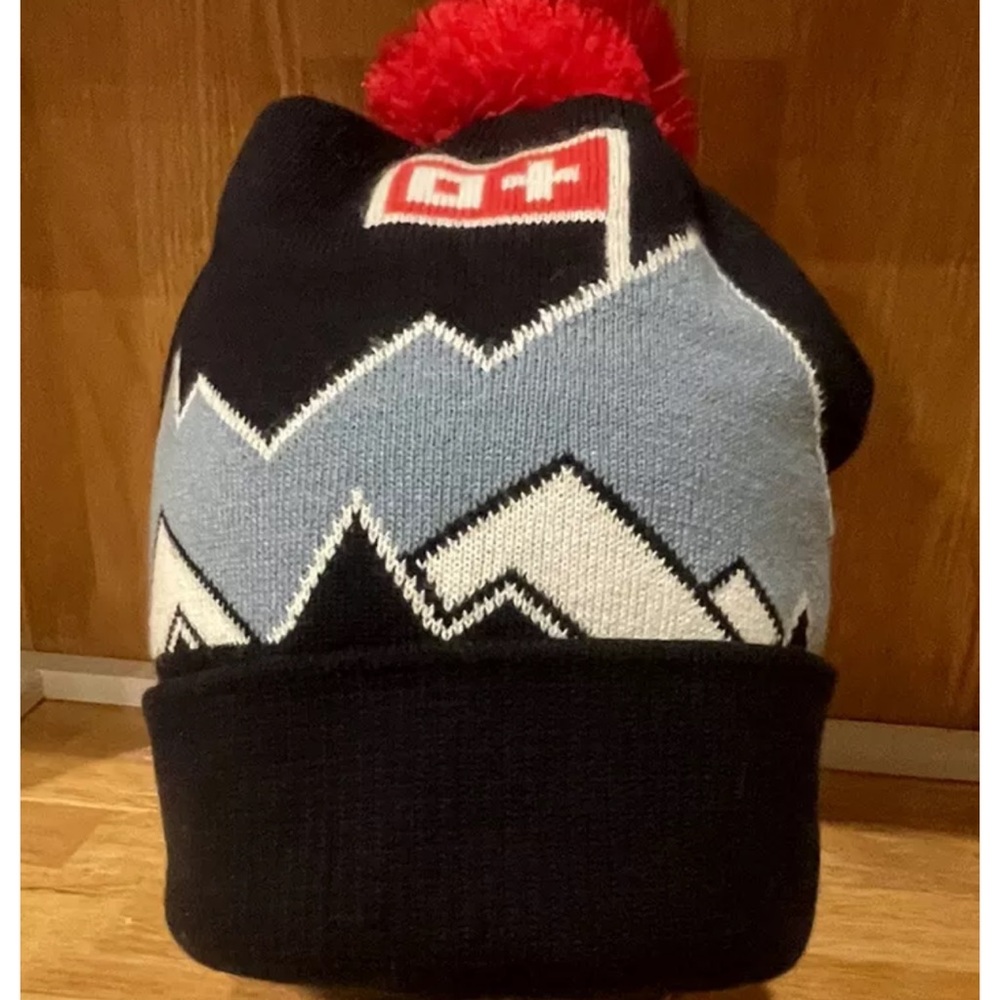 Switzerland theme beanie with ted pom pom size one size fits most